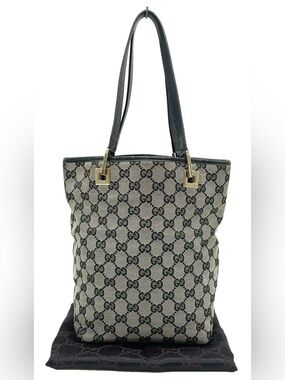 Rare Vintage Gucci GG Canvas Black Tote Bag